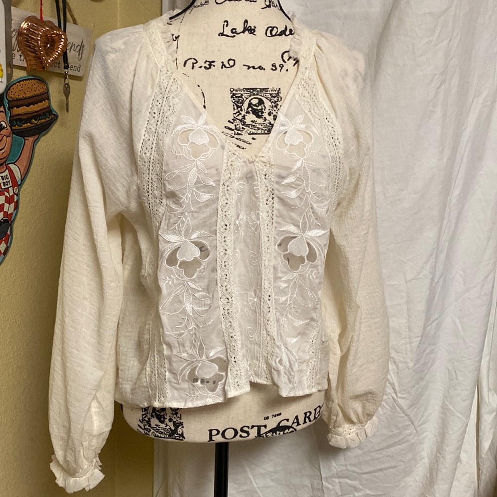 Ivory Free People Blouse